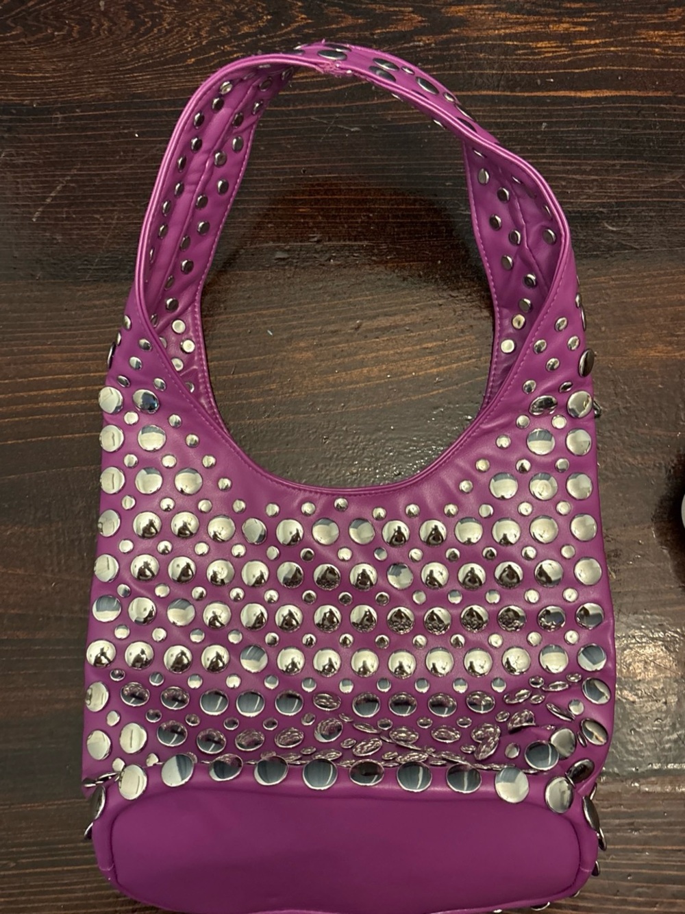 Y2K Purple Studded Shoulder Bag